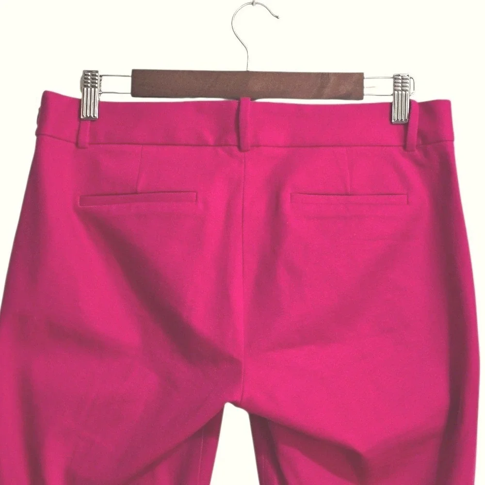 J. Crew Minnie Mid-Rise Tapered Leg Cropped Pants In Pink Sz 6